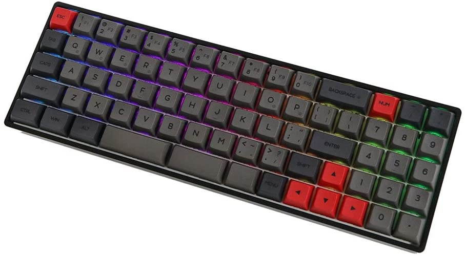 EPOMAKER GK73XS RGB Hotswap 68% Bluetooth Mechanical Keyboard with Independent F/Num/Arrow Keys, Split Spacebar, 1900mAh Battery, Fully Programmable for Gamers (Gateron Blue Switch, Grey Black)