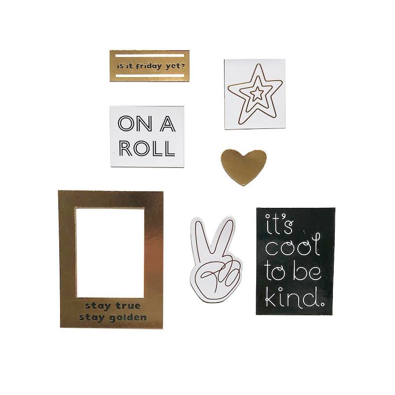 5ct Locker Decor Set Black & Gold - Paper Riot Co