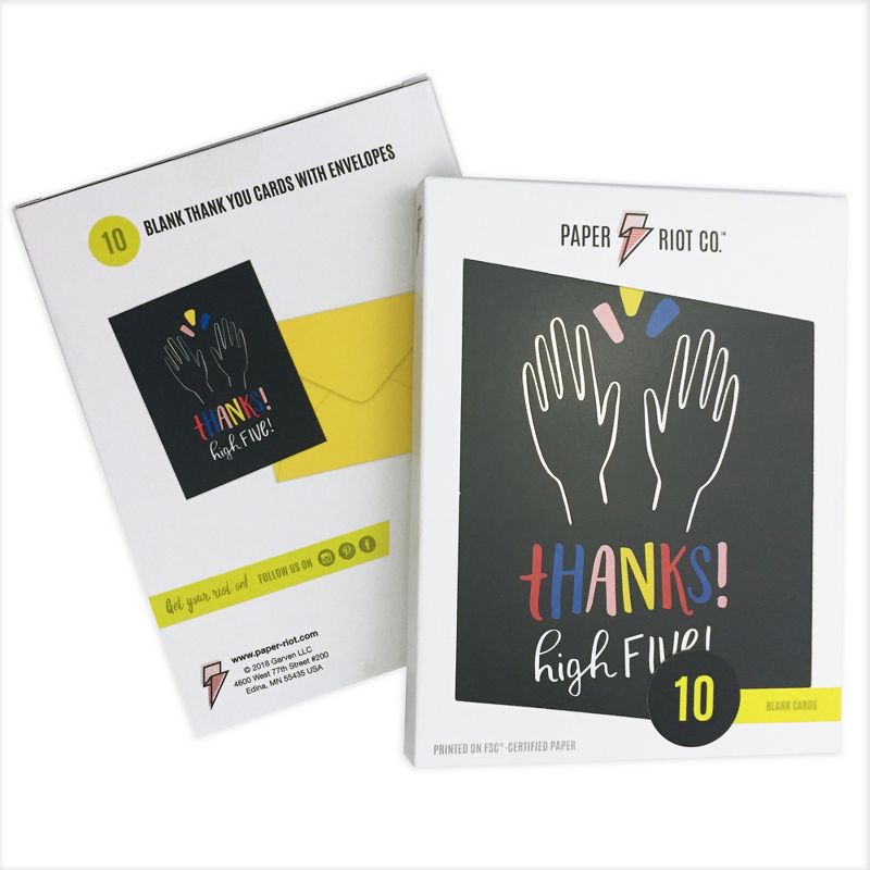 4.25"x5.5" 10ct Thanks High Five - Paper Riot