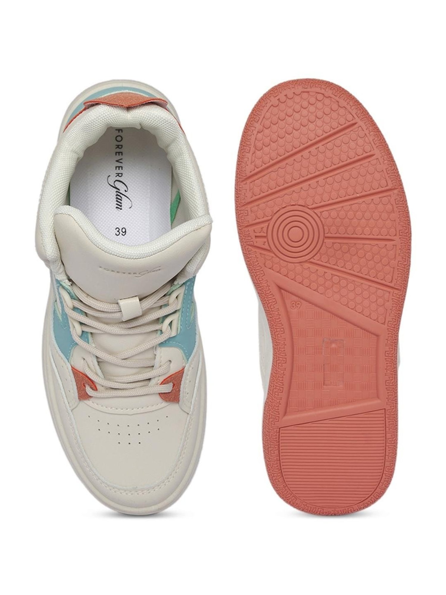 Forever Glam by Pantaloons Women's Off White Ankle High Sneakers