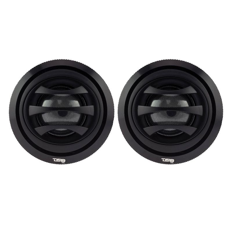 DS18 DS18-EXL-TW2.5 2.5 Inch 100 Watt MAX, 50 Watt RMS, and 4 Ohm Silk Dome Tweeter Speaker with 1 Inch Voice Coil for Car Audio Sound System (4 Pack)