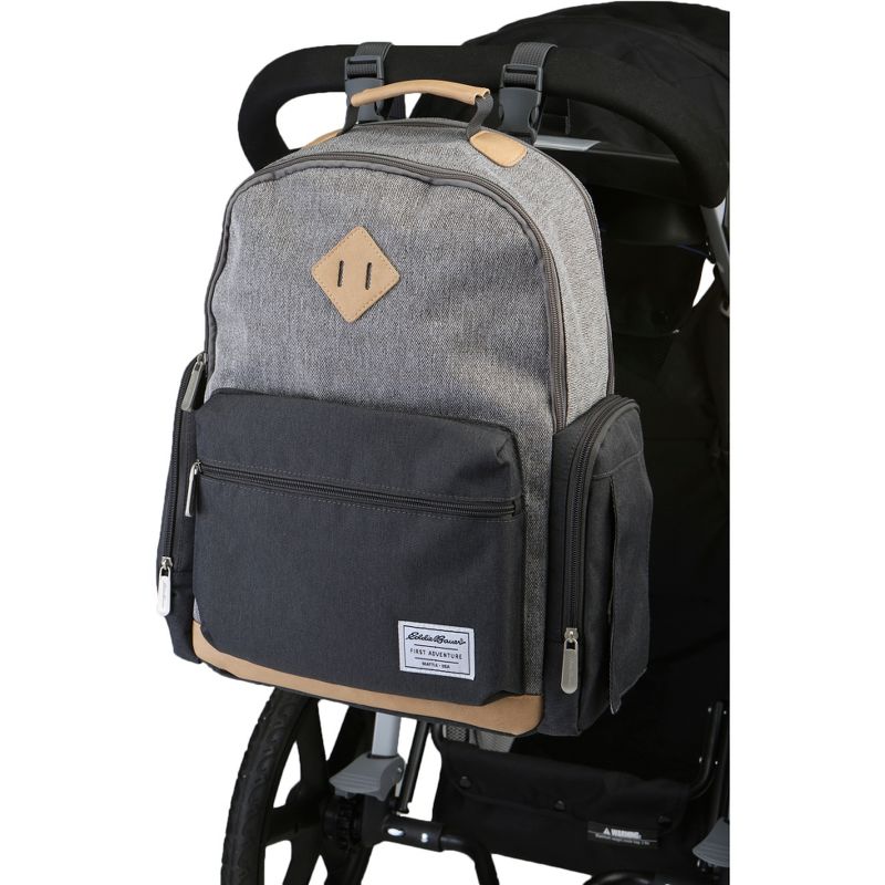Eddie Bauer Bridgeport Places & spaces Back Pack Diaper Bag - Gray with Tan