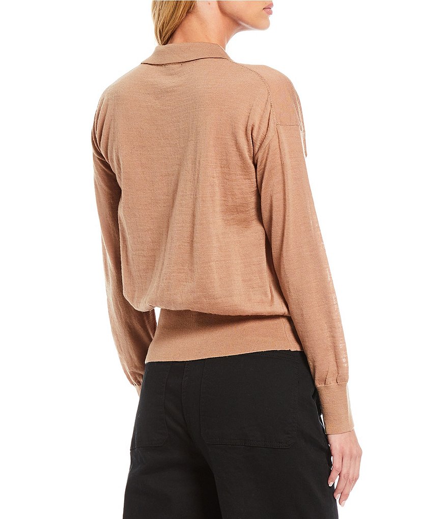 Alex Marie Rosa 3/4 Sleeve Button Front Round Neck Cardigan