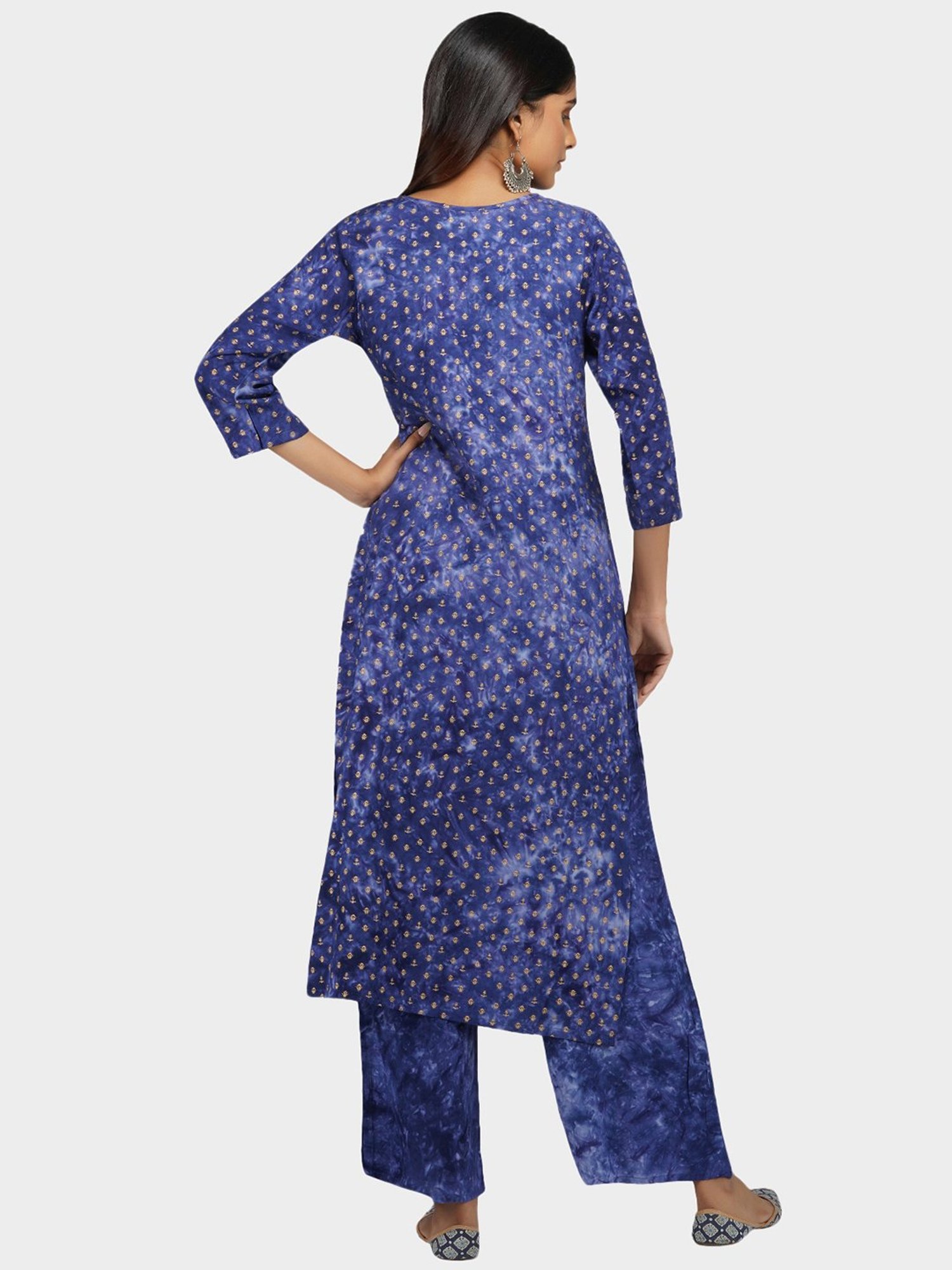 Paislei Blue Printed Kurta Pant Set
