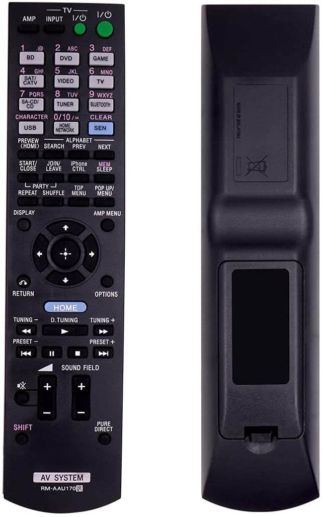 RM-AAU170 Remote Control for Sony STR-DA4600ES STRDH540 STR-DH540 STR-CT550WT STR-DN840 STRDN840 RMAAU169 1-492-051-11 Audio/Video AV Receiver Home Theater System