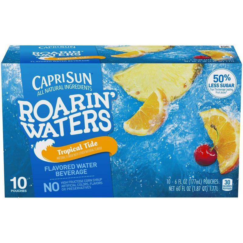 Capri Sun Roarin' Waters Tropical Fruit Juice Drinks - 10pk/6 fl oz Pouches