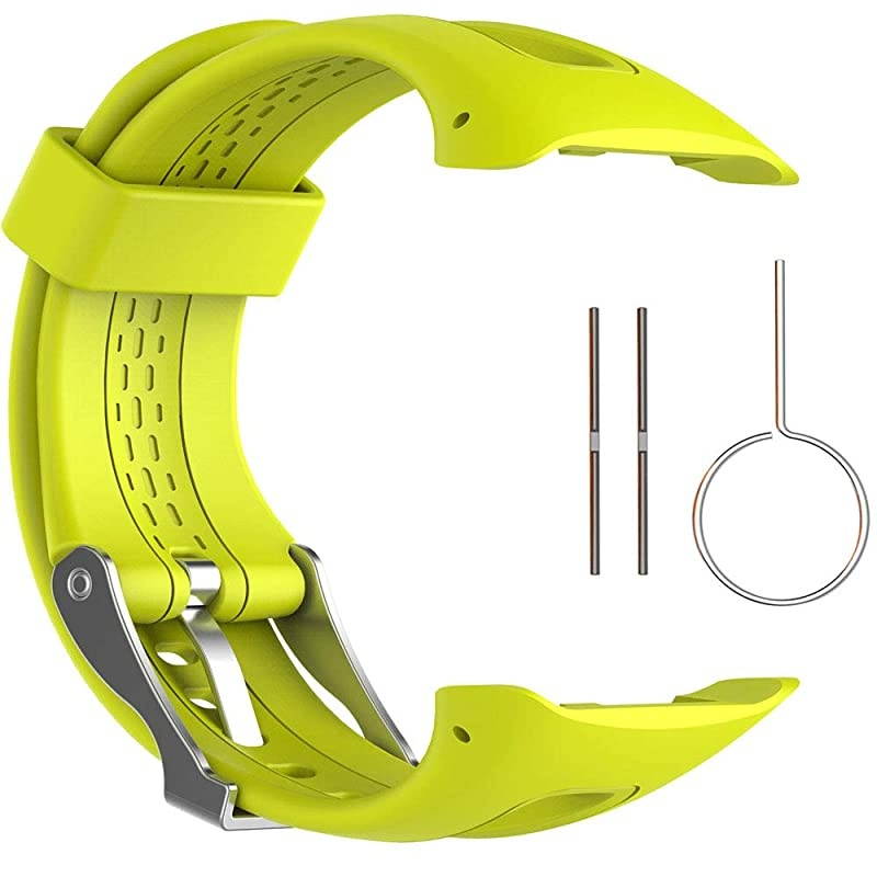 Band for Garmin Forerunner 1015 Soft Silicone Replacement Watch Band Strap for Garmin Forerunner 1015 GPS Watch Lime SDisplay Size 081quotx077quot