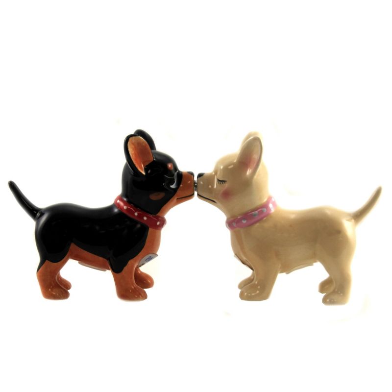 Tabletop 3.5" Pucker Up Pups Magnetic Pacific Trading  -  Salt And Pepper Shaker Sets