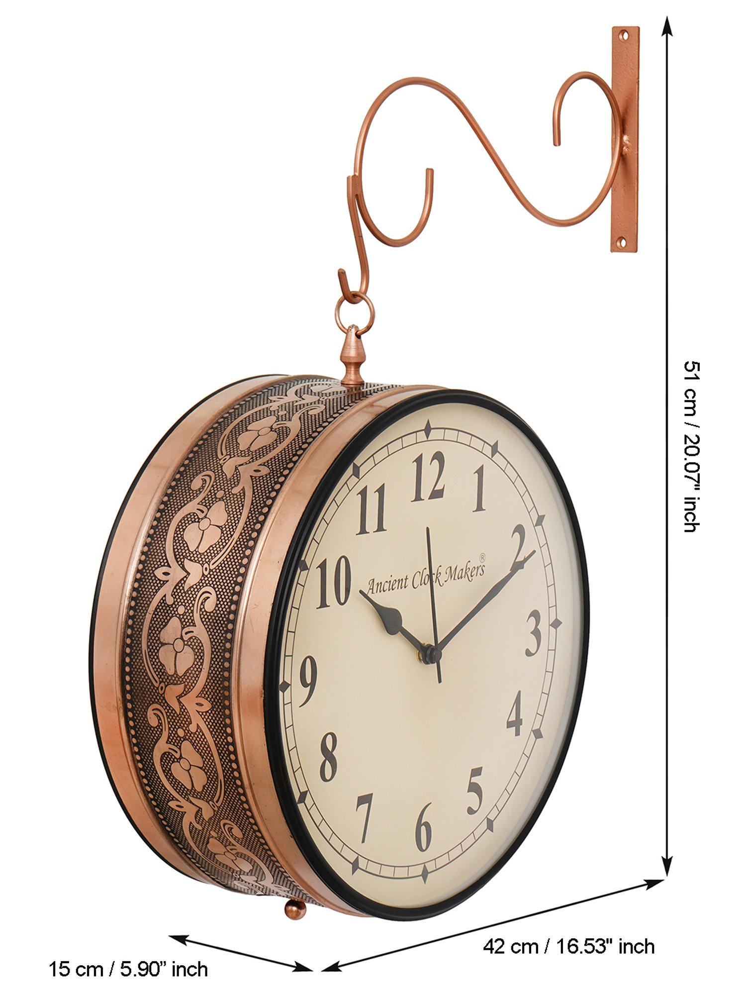 CHRONIKLE Copper Rose Gold Iron Wall Clock