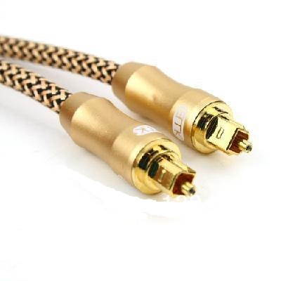 6ft/1.8m Premium Golden Toslink Fiber Optic Digital Audio Optical Cable(OD 6.0)