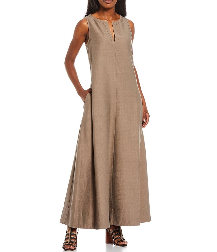 Eliza J Mock Halter High Neck Tiered Midi Dress