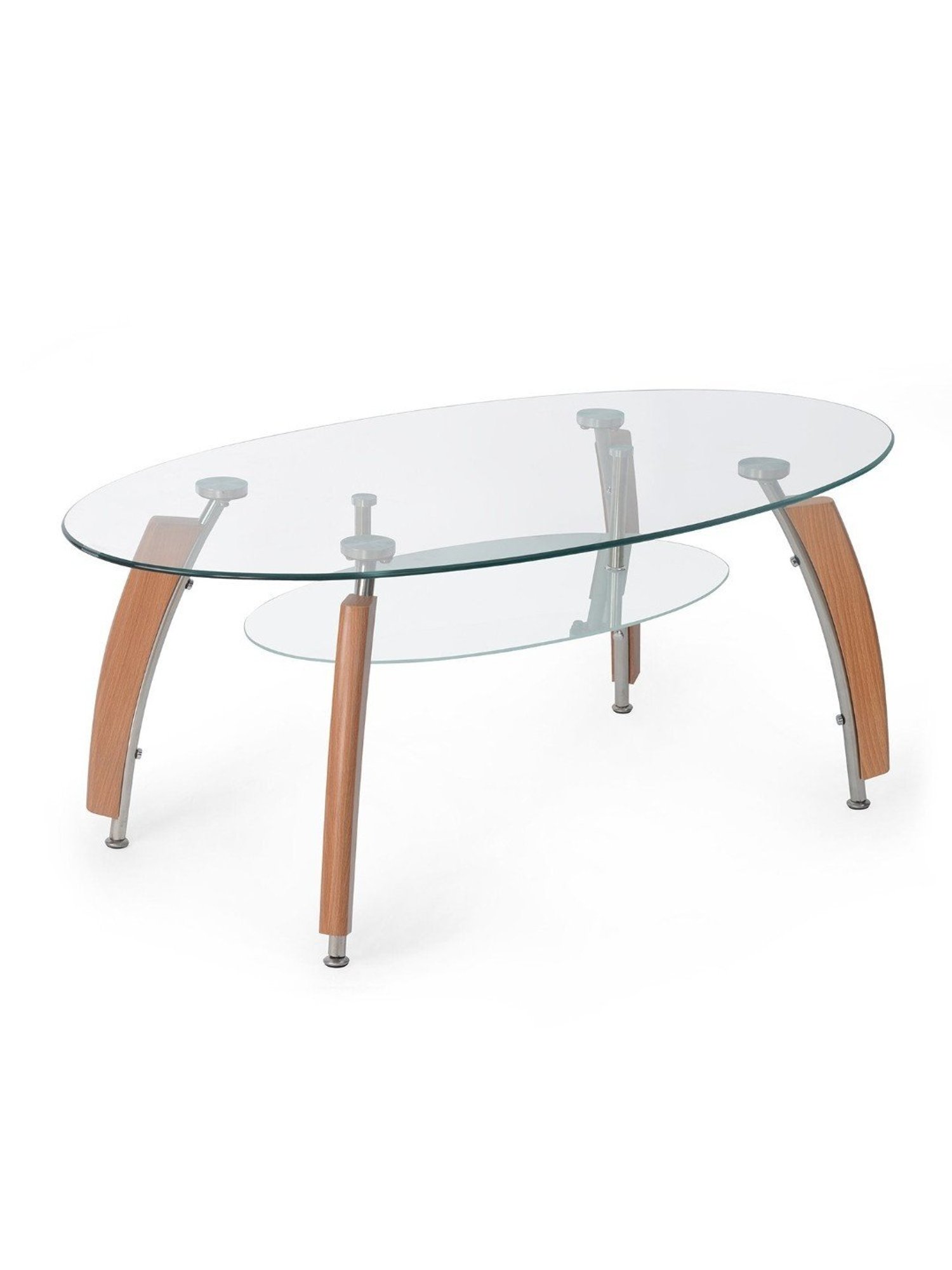 Nilkamal Drew Transparent Glass Coffee Table with Shelf