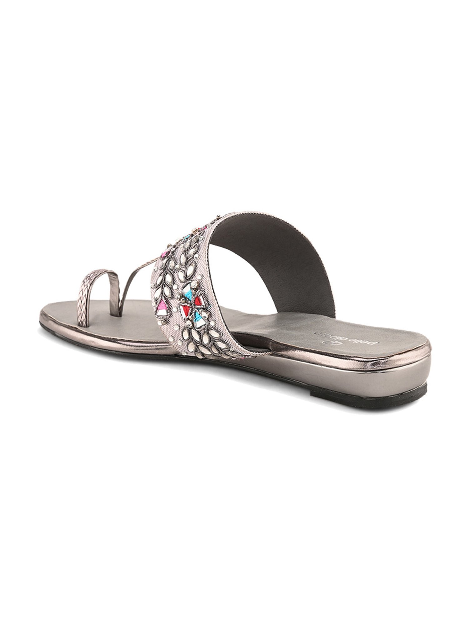Pelle Albero Women's Grey Toe Ring Sandals