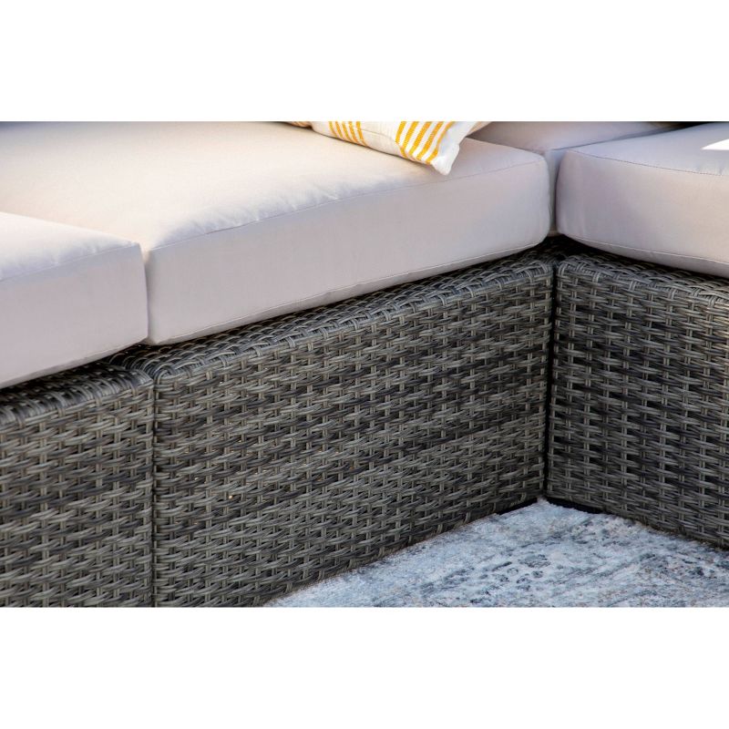Santa Fe 6pc Outdoor Rattan Sectional Patio Set - Gray - Coaster