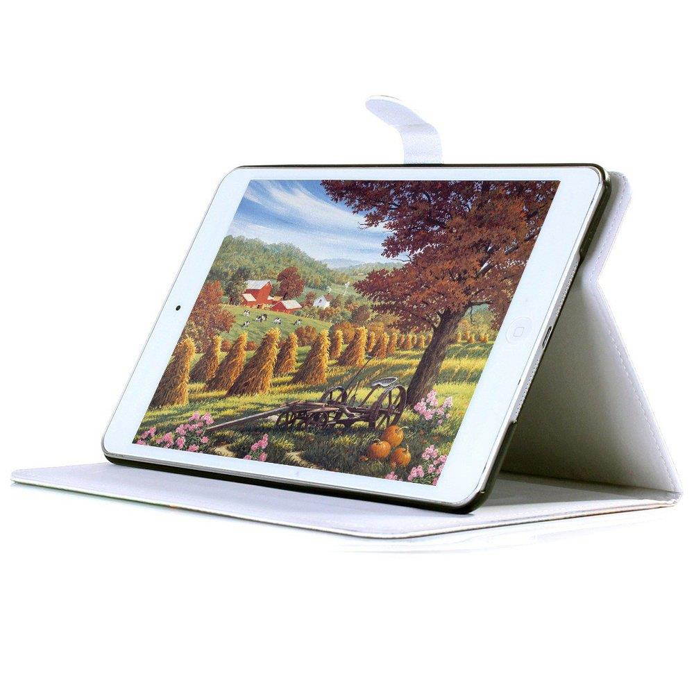 YHB Hogwarts Watercolor Art Pattern Leather Flip Stand Case Cover For Apple ipad Air 2 II (2014 Model)