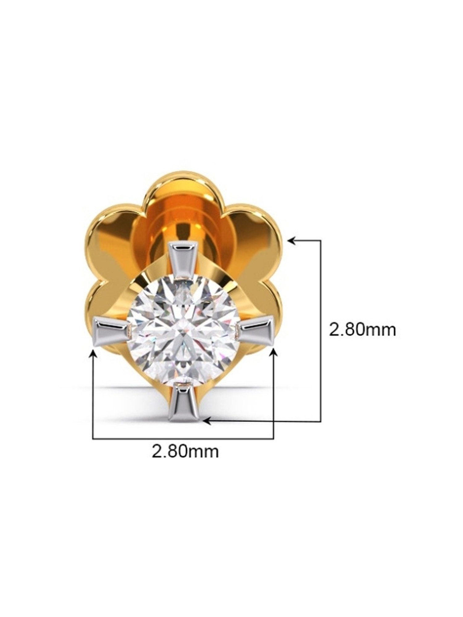 Malabar Gold and Diamonds 18 kt Gold & Diamond Nosepin