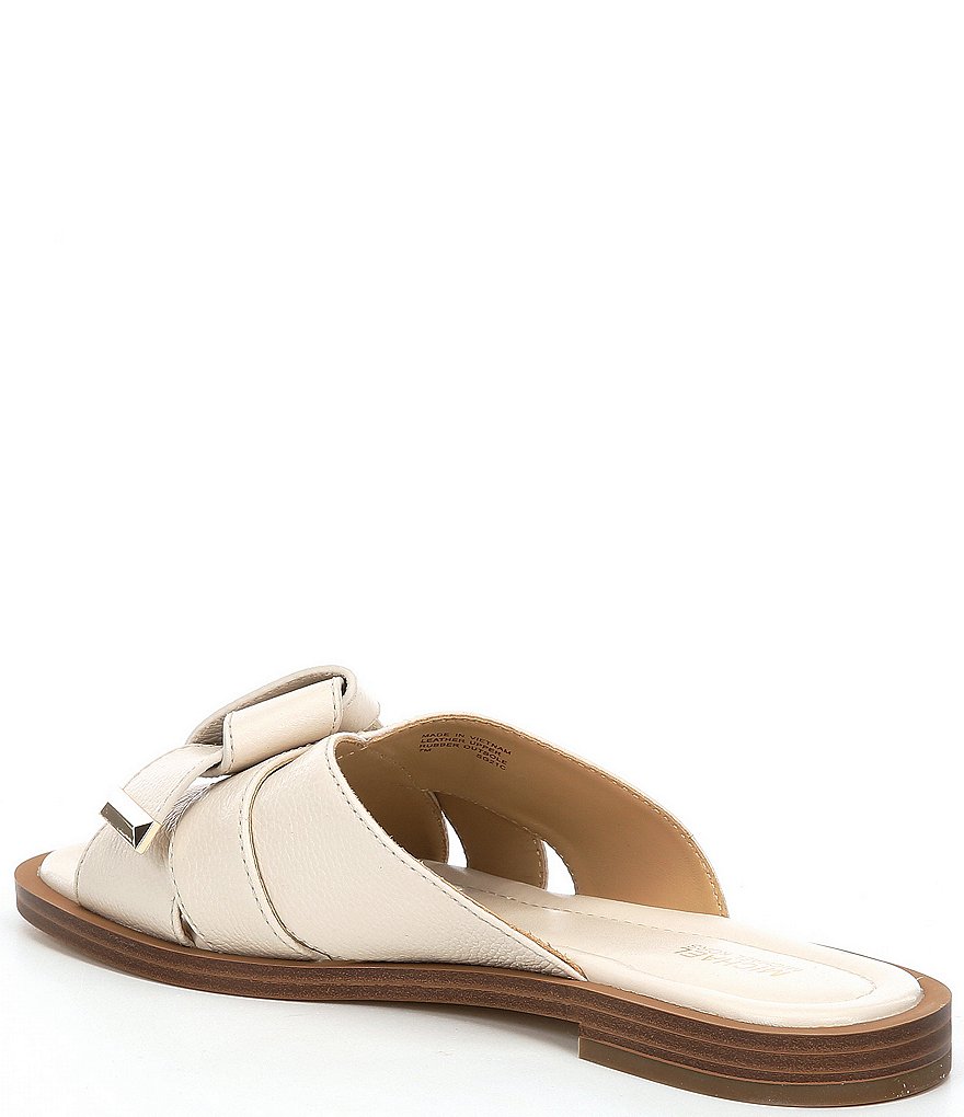 MICHAEL Michael Kors Addison Tumbled Leather Knot Detail Slide Sandals