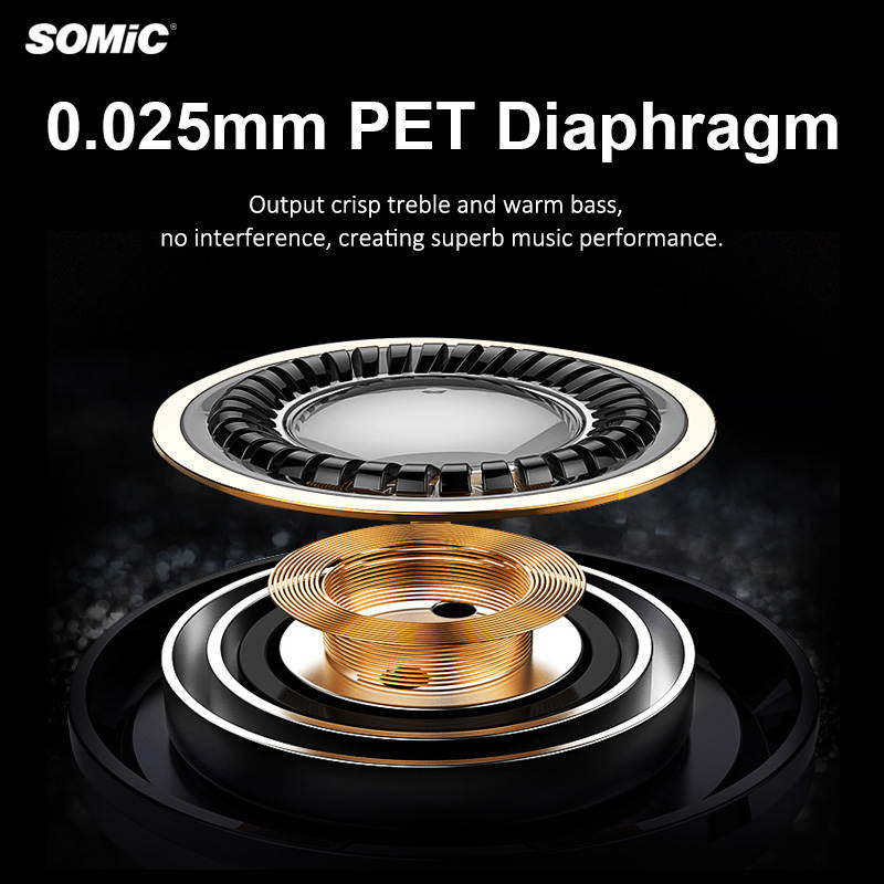 SOMiC Bluetooth Headphones Wireless 72H Playtime CVC8.0 Noise Reduction Hi-Res Certified Sound Headset Comfortable to Wear MS300