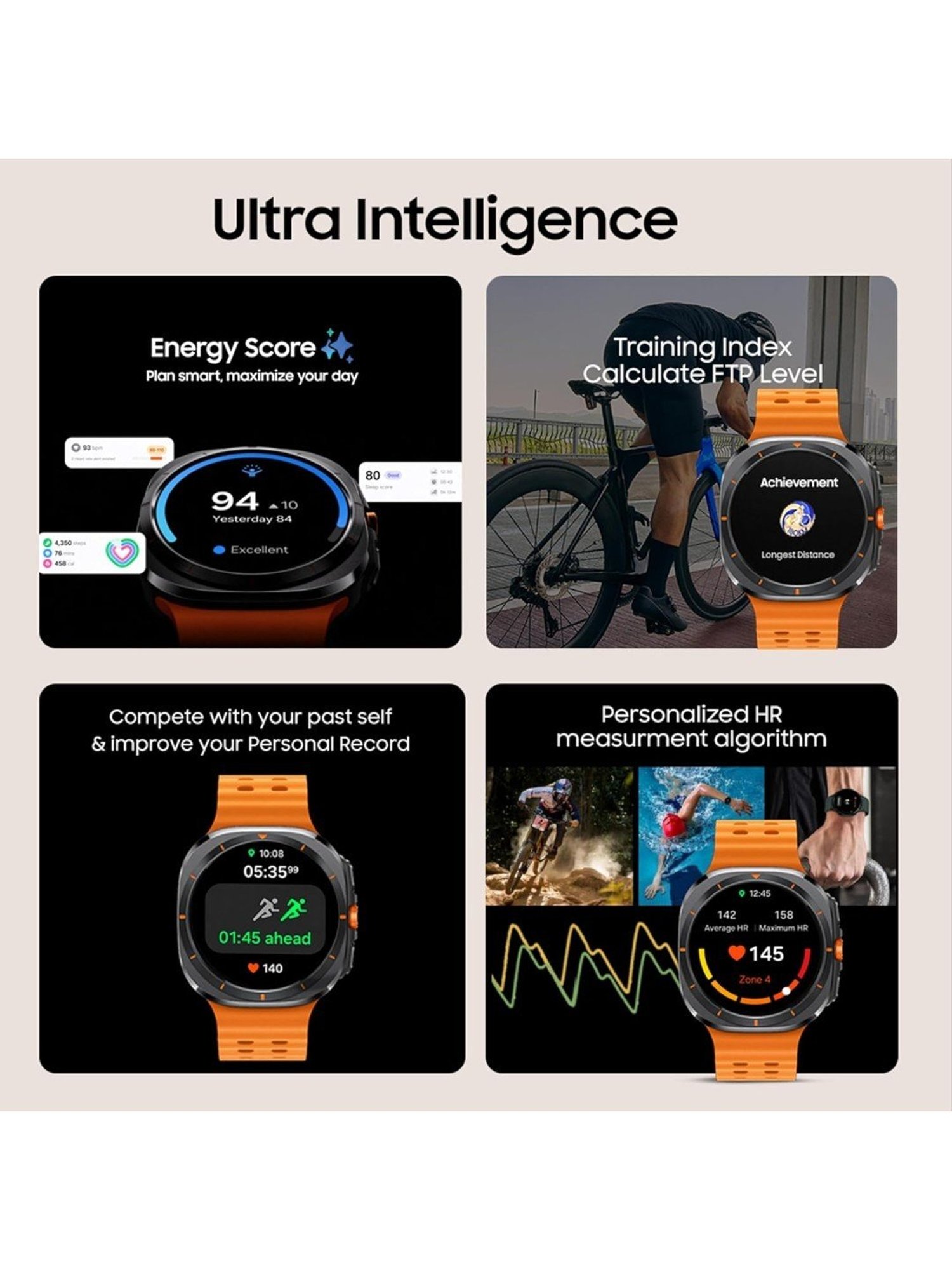Samsung Galaxy Ultra Smartwatch with Upto 100h battery, 3nm Processor (Orange)