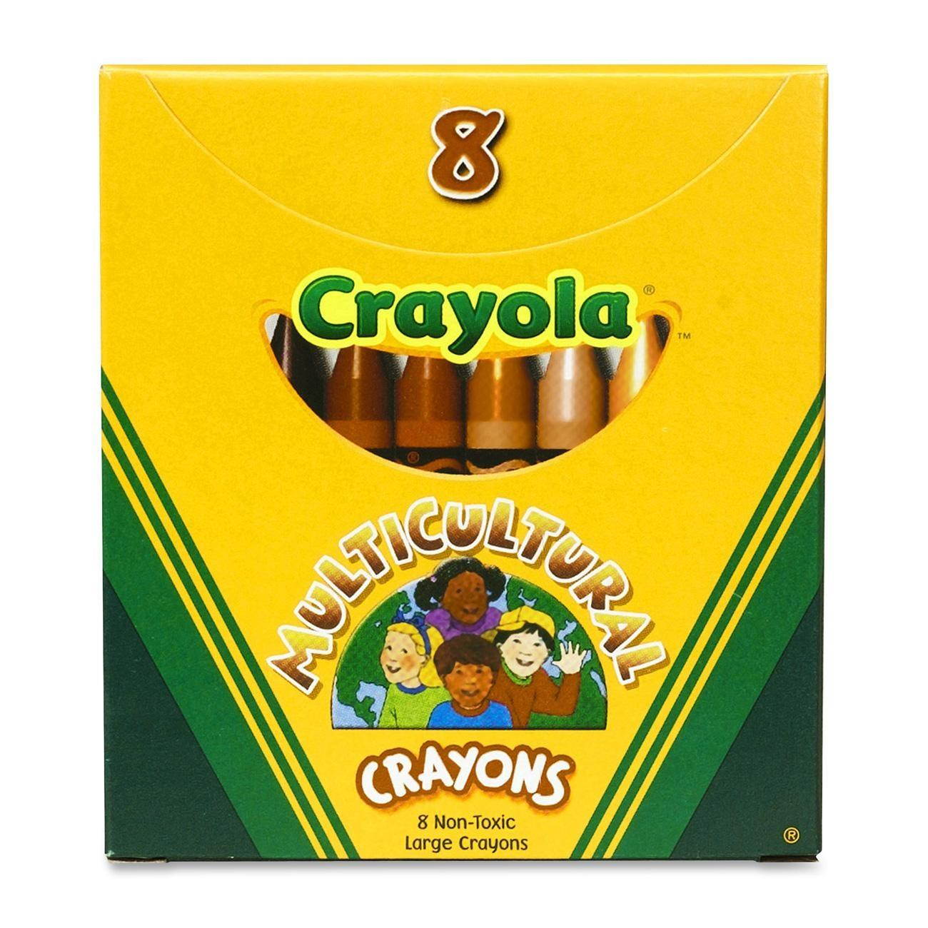 Crayola Large Multicultural Crayon  Assorted Ink - 8 / Box