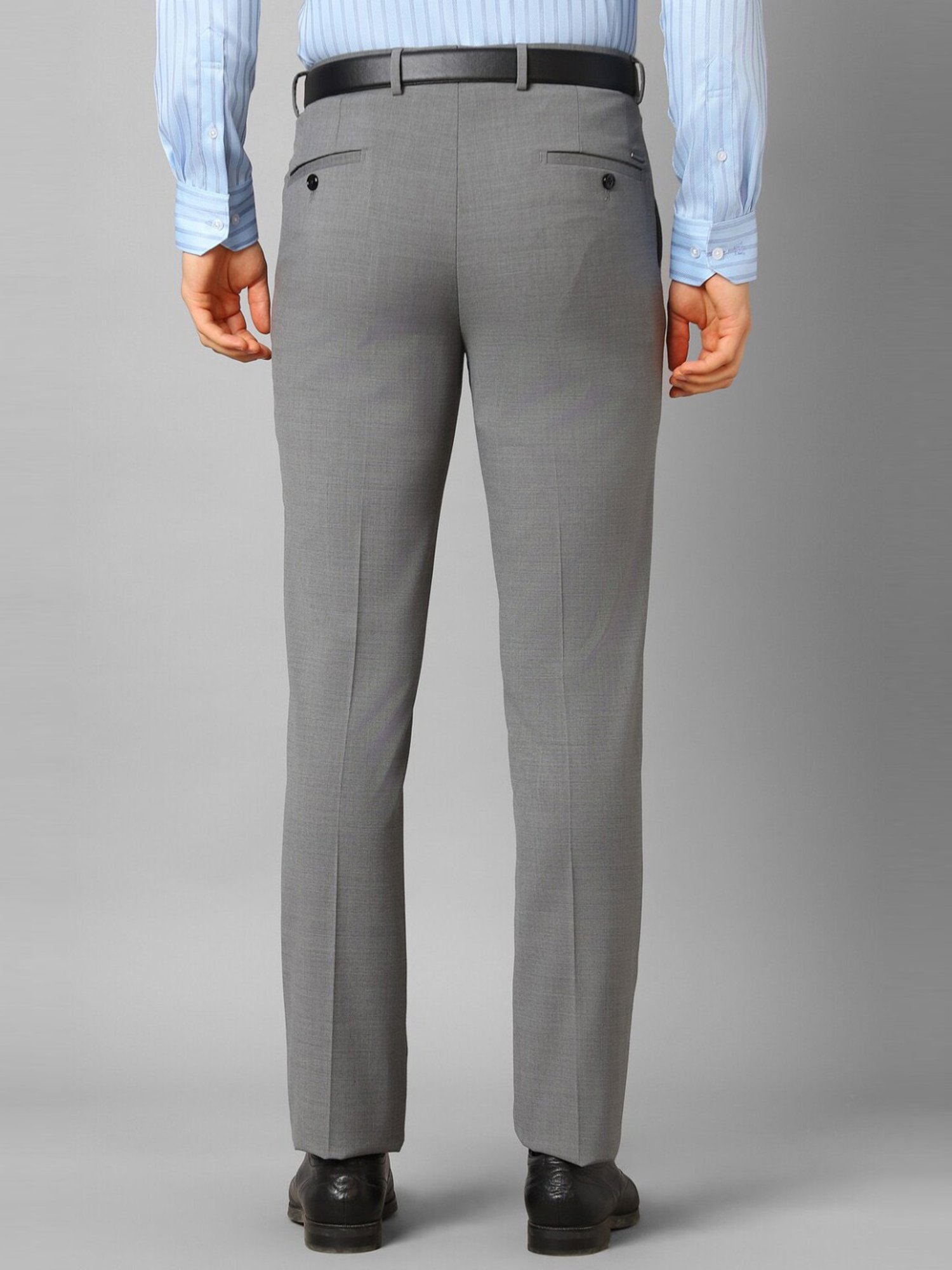 Luxure By Louis Philippe Grey Slim Fit Texture Trousers