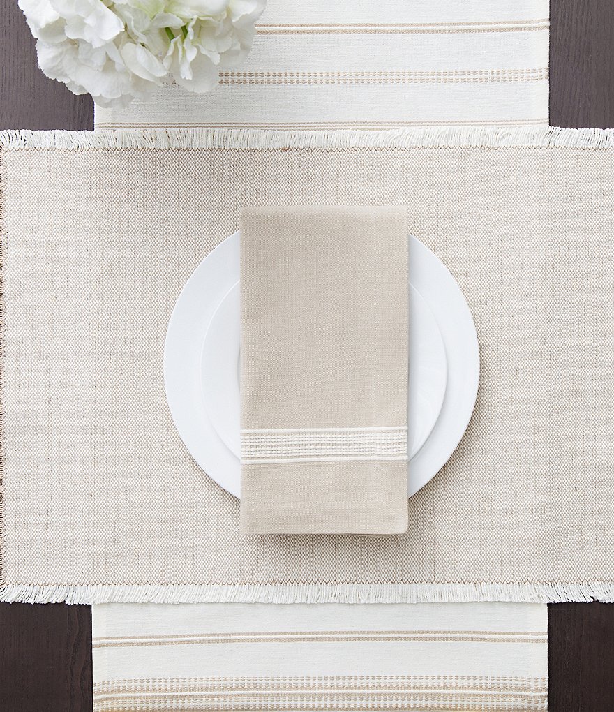 Mud Pie Blue Indigo Printed Chambray Napkins, Set of 4