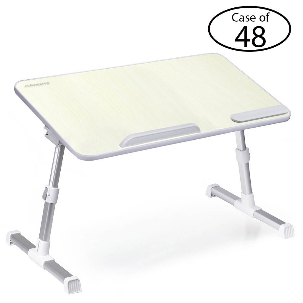 [Large Size] Neetto Height Adjustable Laptop Bed Desk, Portable Laptop Table Standing Desk, Sofa Breakfast Tray With Foldable Legs, Notebook Stand Reading Holder for Couch Floor Kids