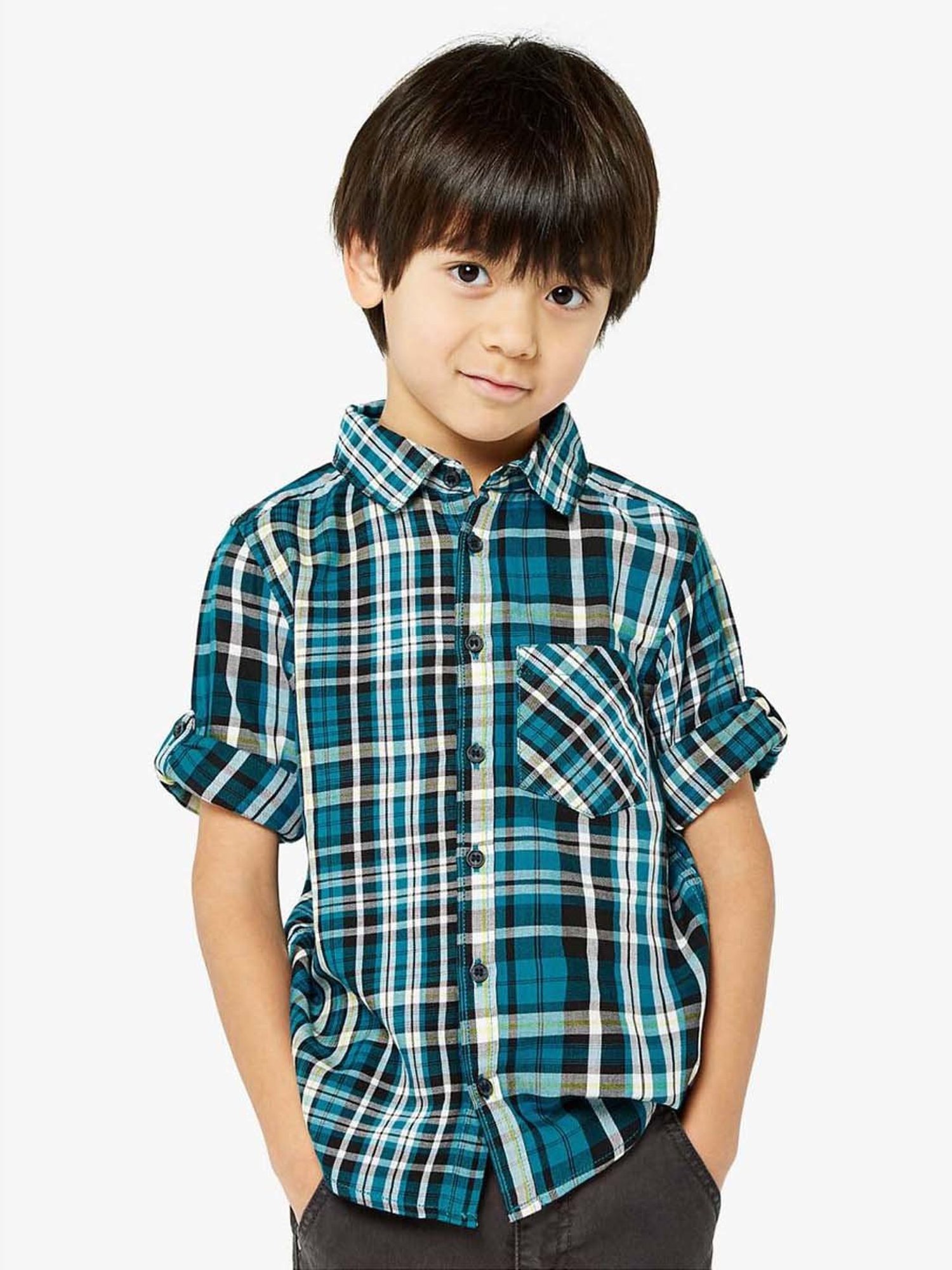 Mothercare Kids Blue Chequered Full Sleeves Shirt