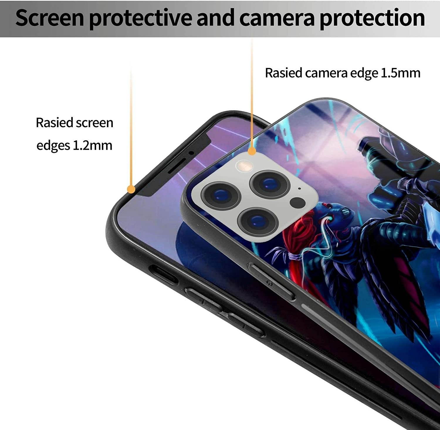 Undertale Sans Compatible with iPhone 12 Series Case Protective Shockproof Slim Soft TPU + Glass IP12-6.1