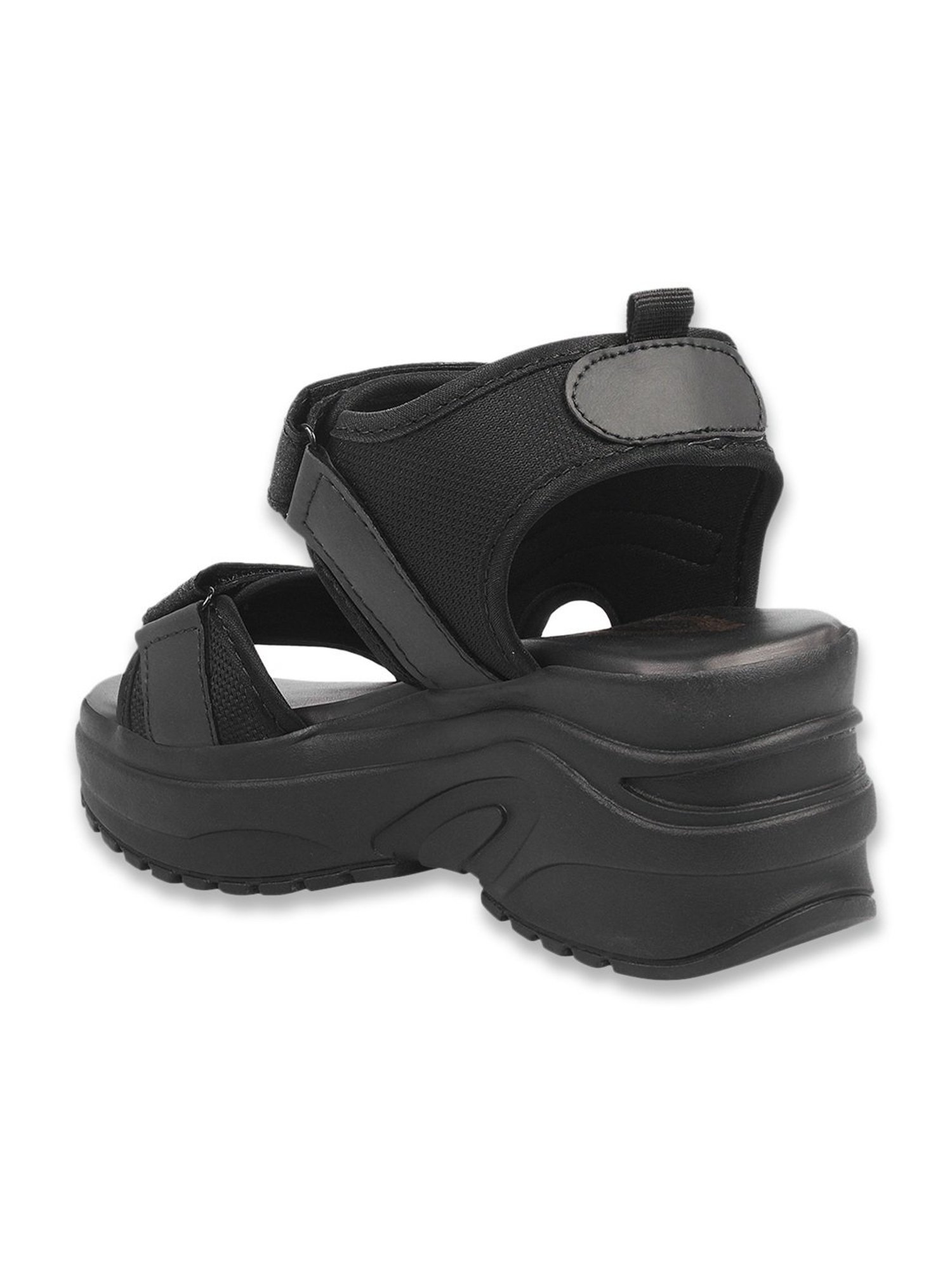 Shoetopia Women's Black Floater Sandals