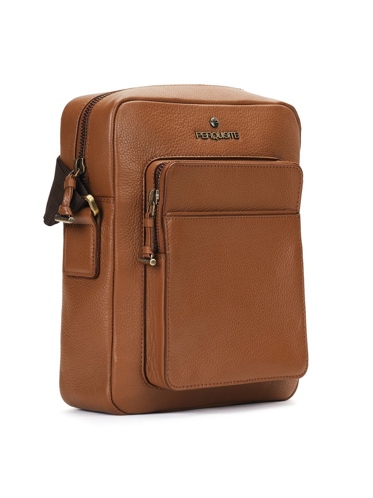 PERQUISITE MARK Brown Solid Medium Cross Body Bag