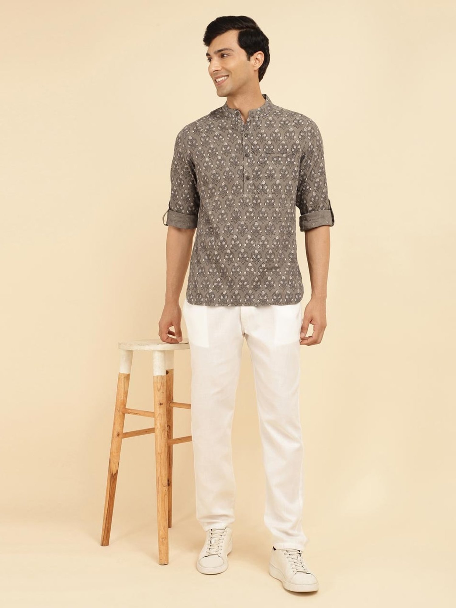 High Star Red Cotton Relaxed Fit Striped T-Shirt