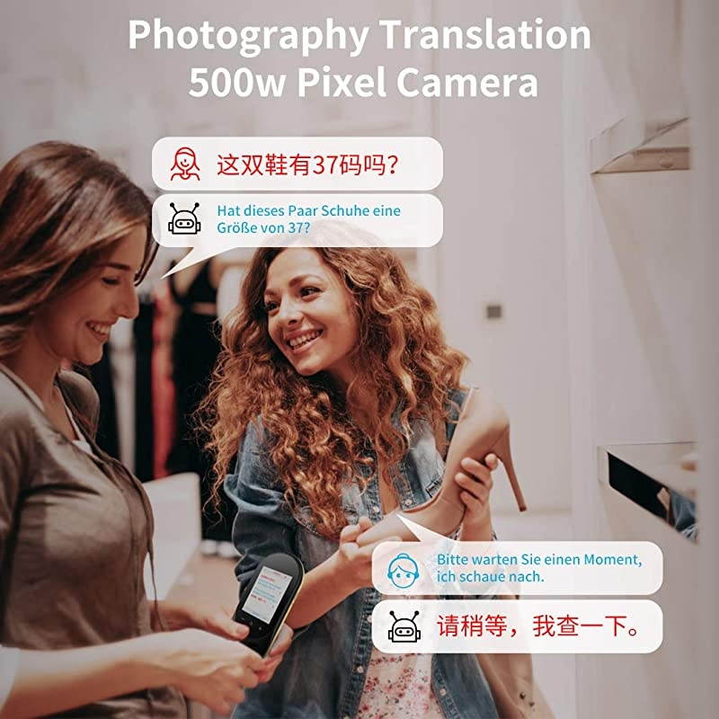 Translator Device Two Way Instant Voice Translator Support 106 swith Camera Translation for Travelling Abroad Learning Shopping Business Chat Shopping (Black)