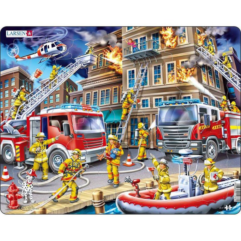 Larsen Puzzles Firefighters & Police Kids Puzzle Set - 2pk