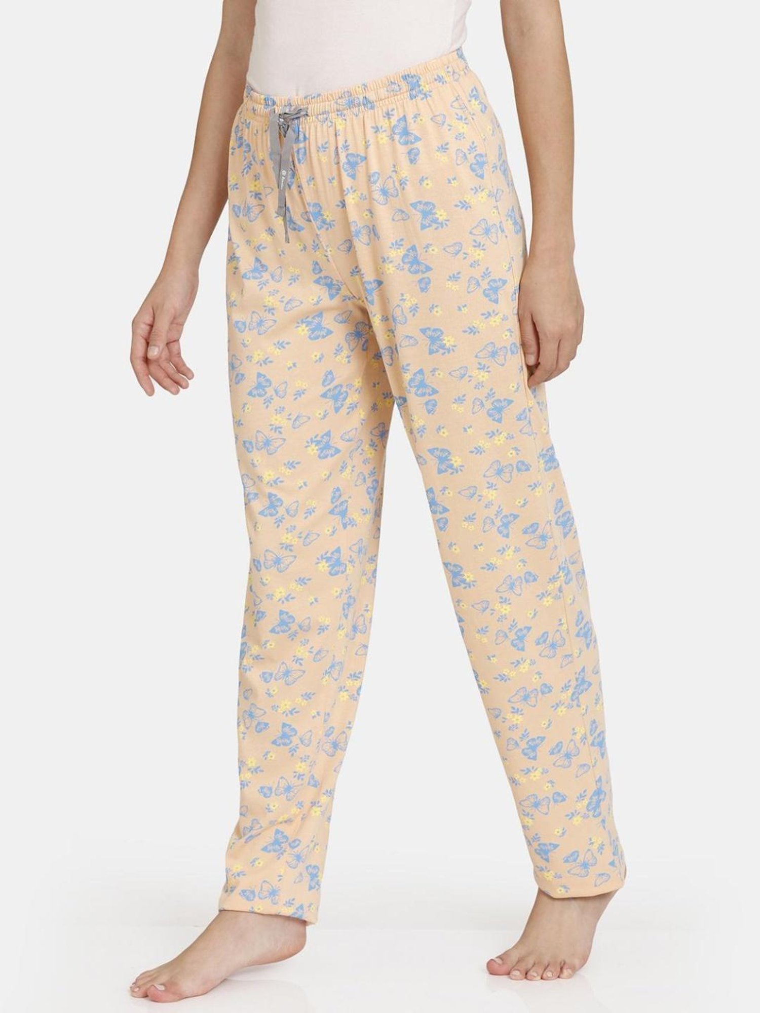 Rosaline by Zivame Peach Printed Pajamas