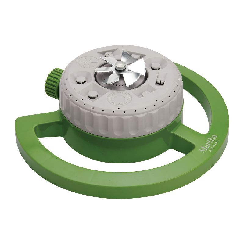Martha Stewart MTS-TSPR9 Turret Sprinkler | 1022 sq ft Max Coverage | 360 Degree Swivel Connector | 9-Patterns