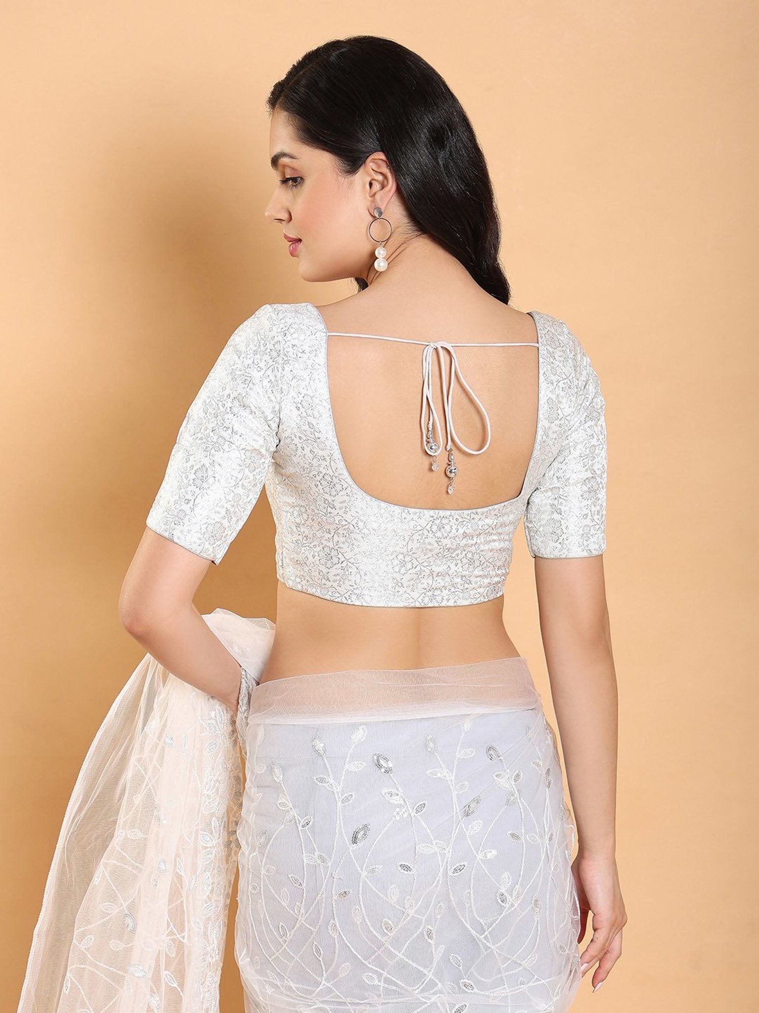 Salwar Studio Silver Floral Blouse