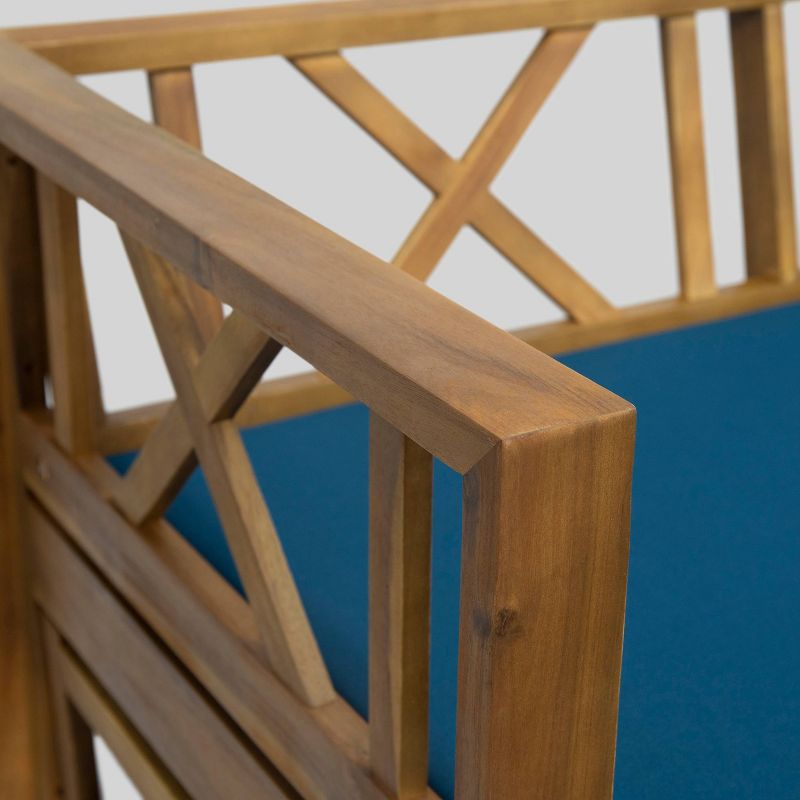 Long Beach Acacia Wood Extendable Patio Daybed Sofa Teak - Christopher Knight Home