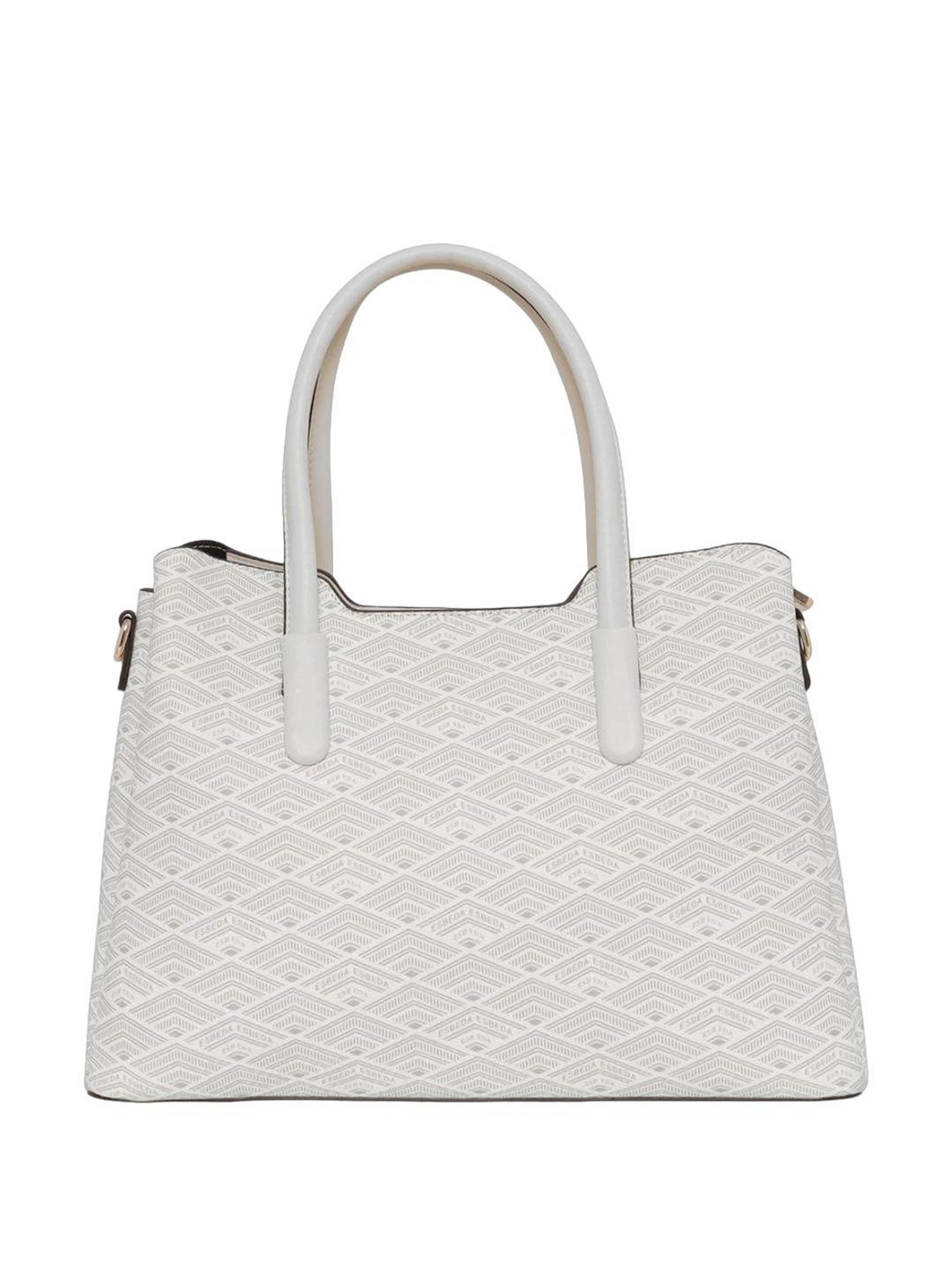 Esbeda Off-White PU Printed Handbag