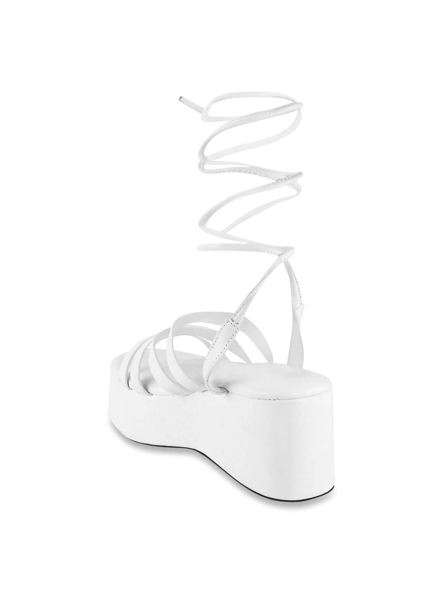 The White Pole Women's White Gladiator Wedges