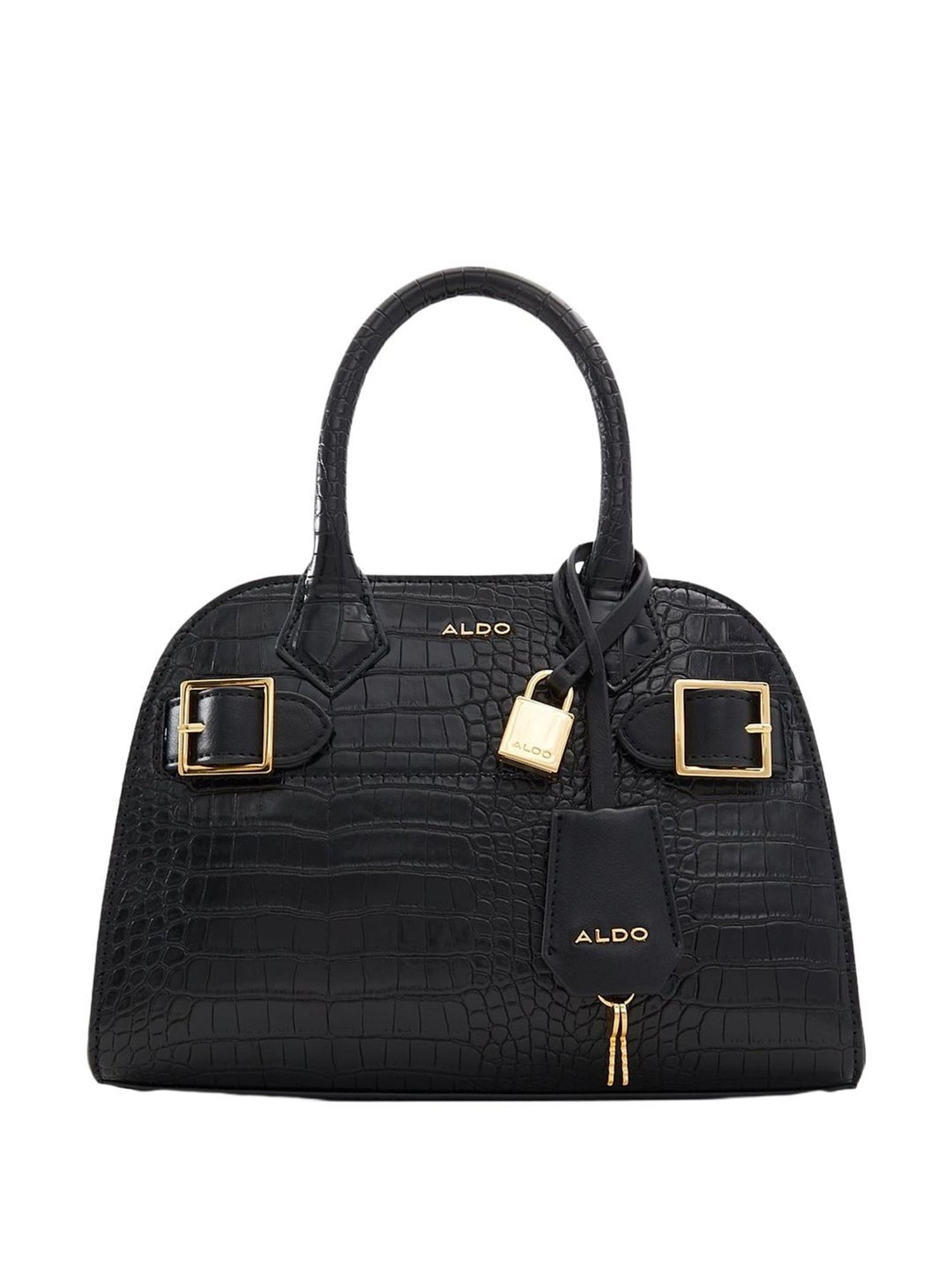 Aldo Black Striped Small Handbag
