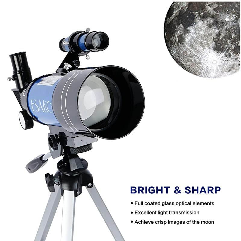 Telescope for Kids Beginners 70mm Portable Astronomical Telescopes with Phone Mount Remote Control