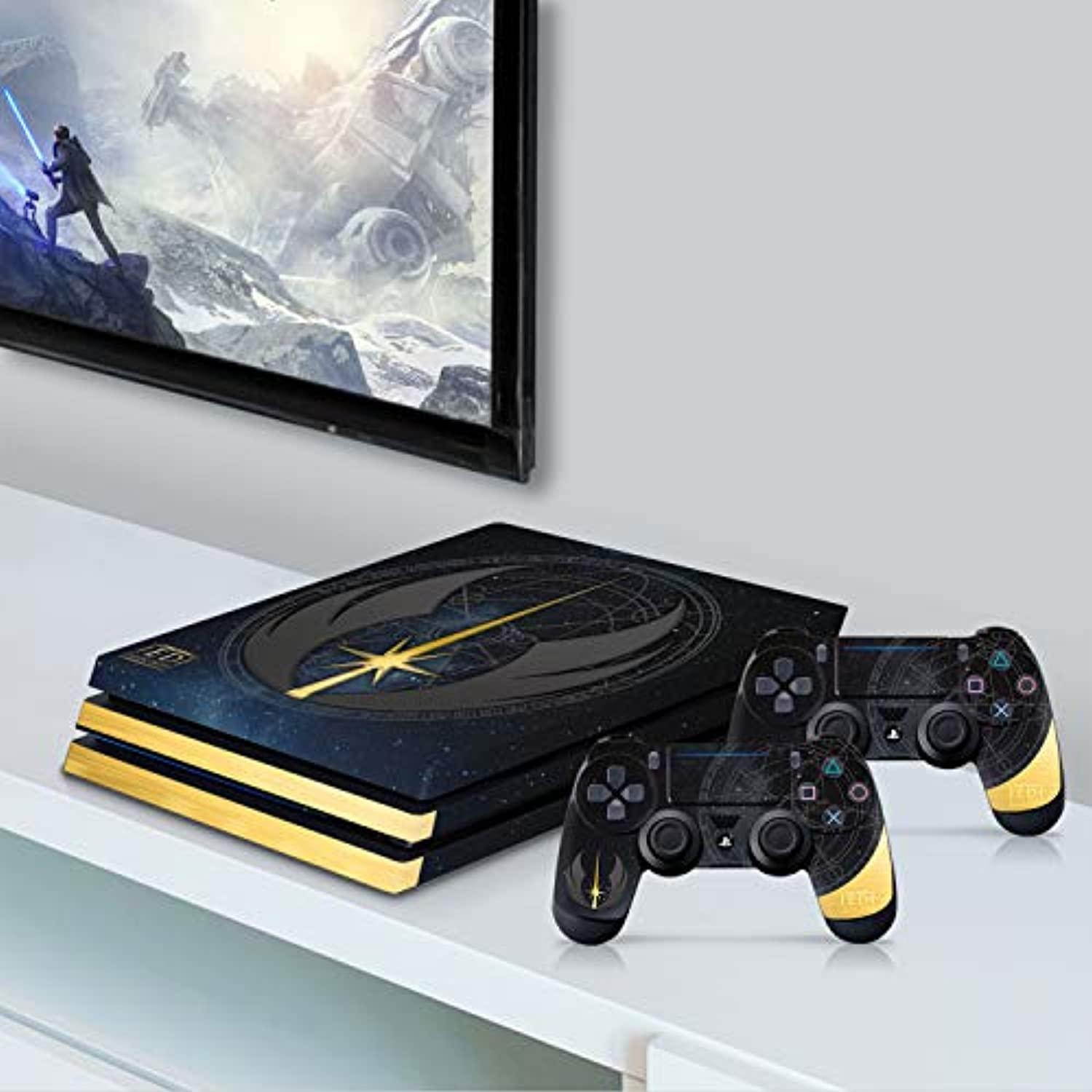 controller gear authentic and officially licensed star wars jedi: fallen order - jedi starfield ps4 pro console & controller skin - playstation 4
