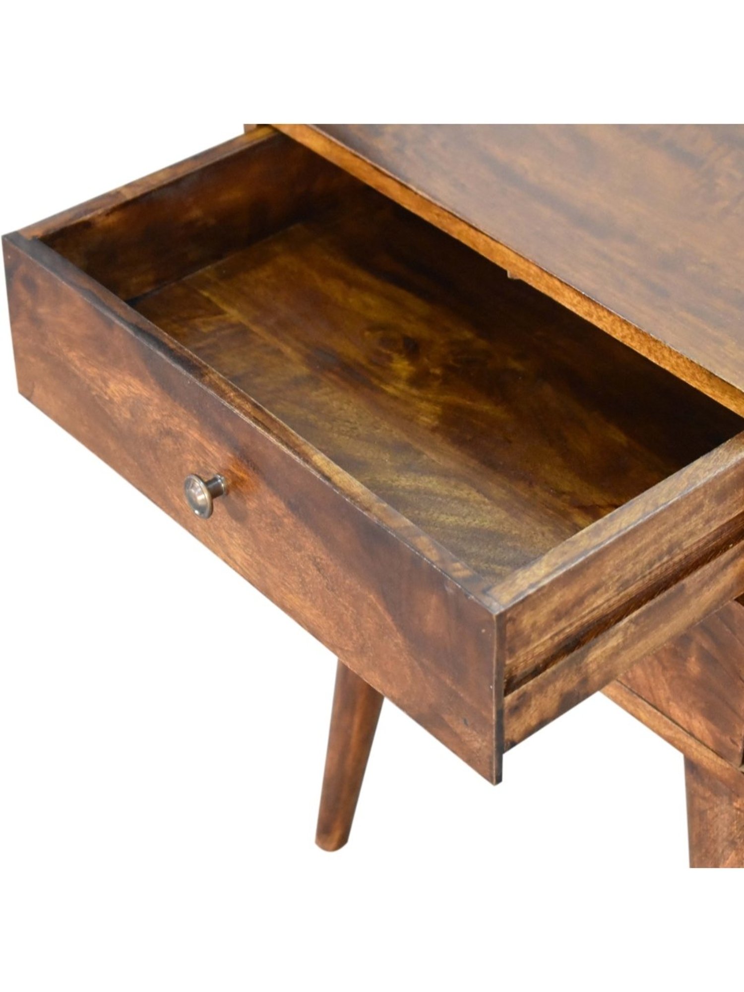 Ikiriya Avina Solid Dark Brown Wood End Table