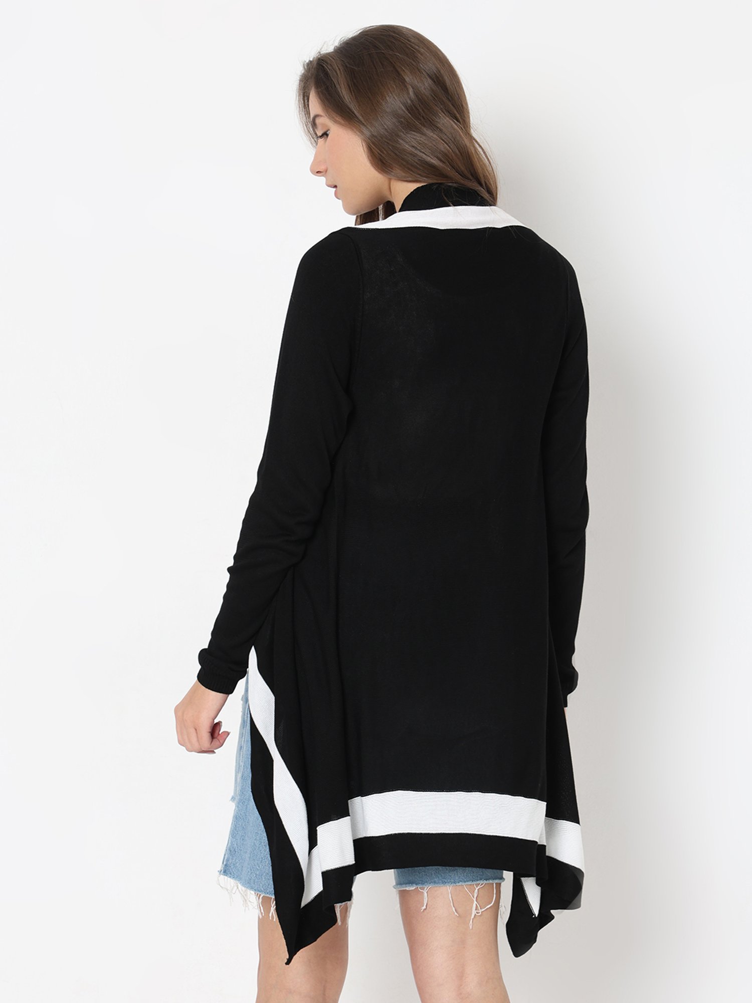 Vero Moda Black & White Long Shrug