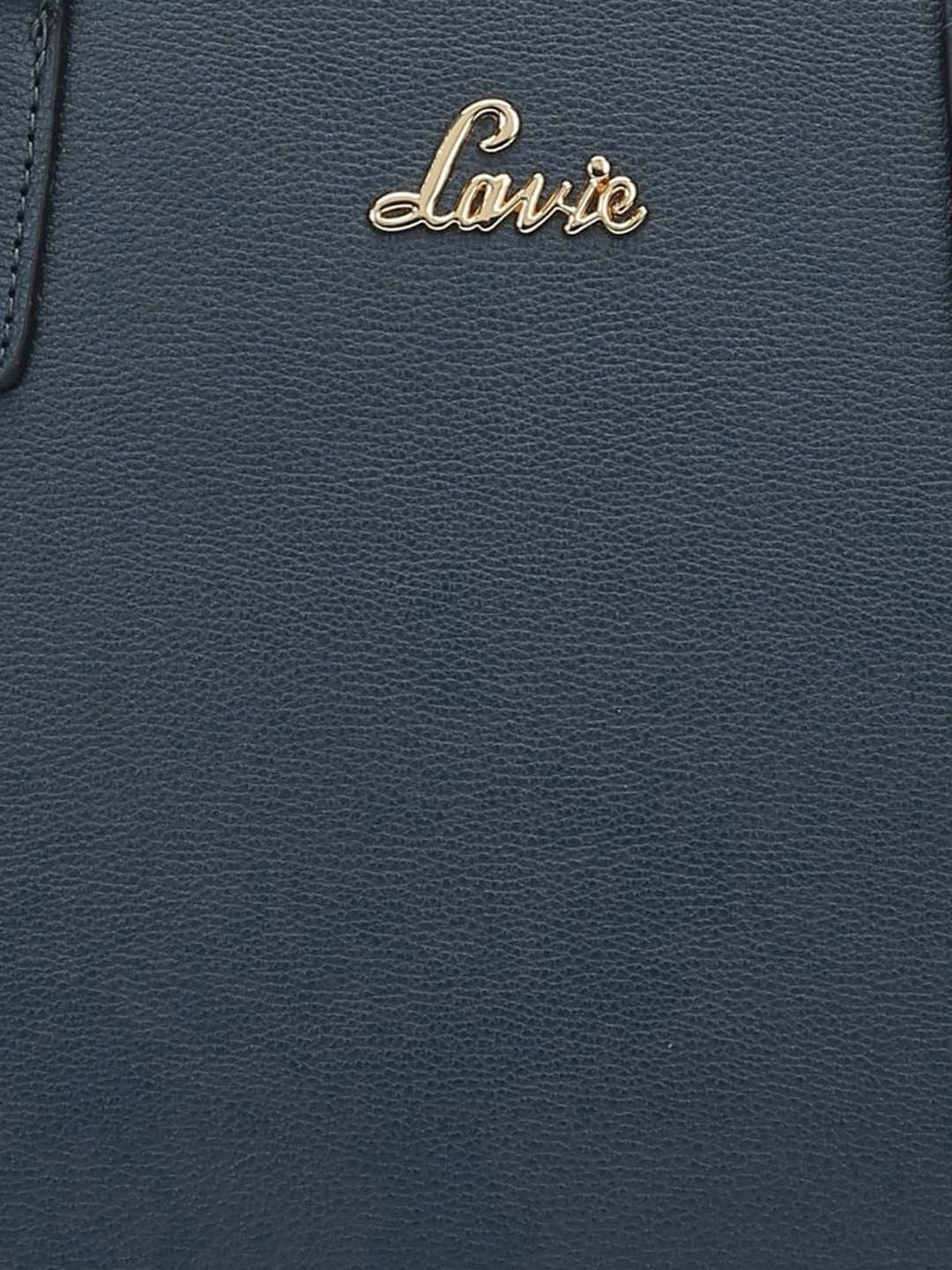 Lavie Navy Solid Large Handbag