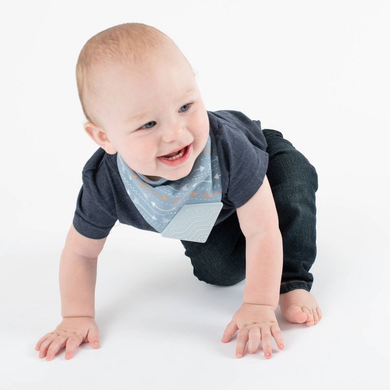 BooginHead Teether and Pacigrip Bib Set - Blue Arrows 2pk