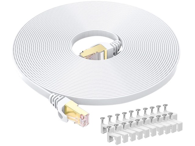 NEK Cat 8 Ethernet Cable 33 ft. 26AWG Heavy Duty High Speed RJ45 Patch Cord, Cat8 LAN Gold Plated 40Gbps 2000Mhz Network, Indoor, Outdoor & Weatherproof S/FTP UV Resistant for Router/Modem/Gaming