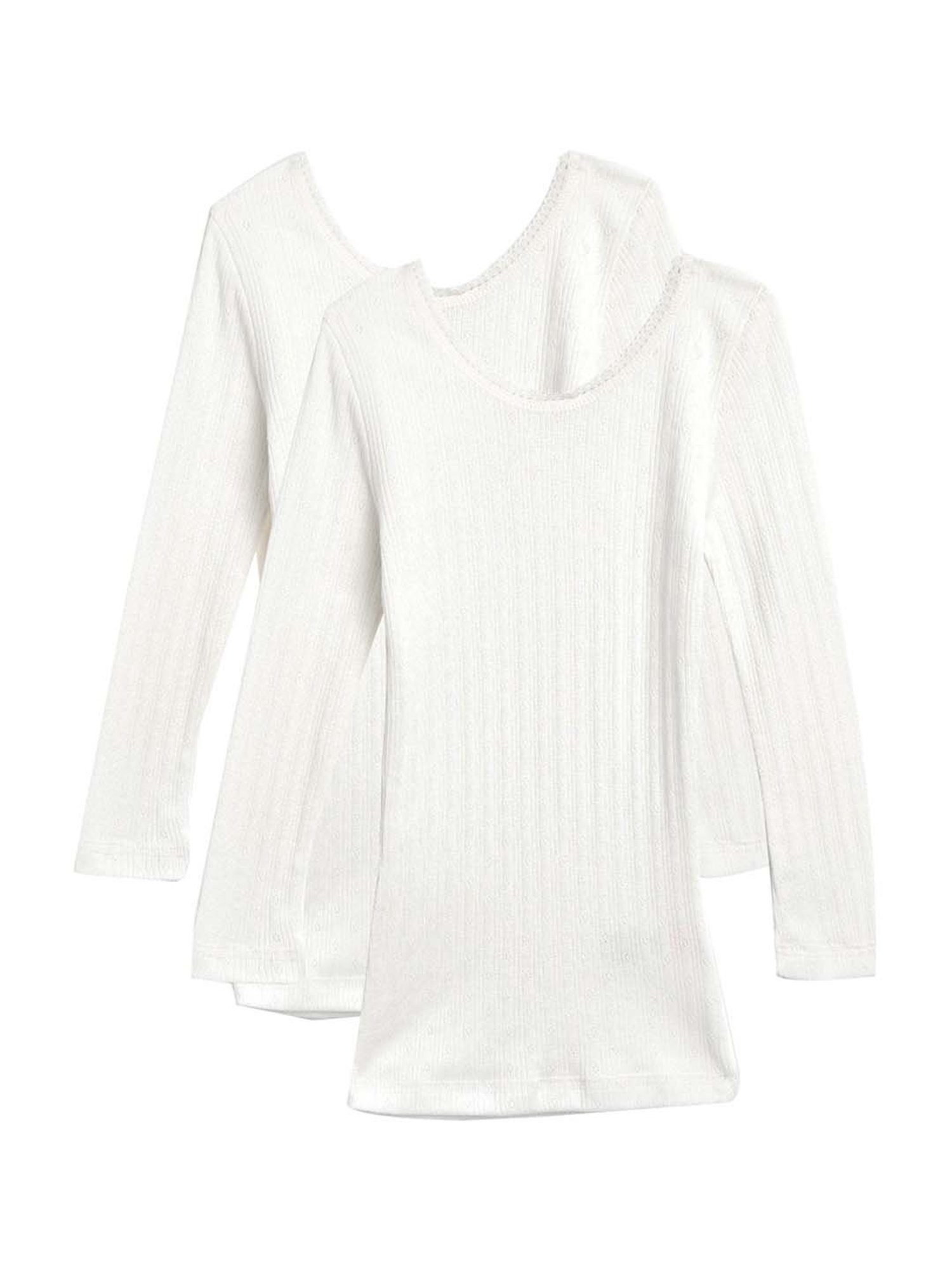 Kanvin Kids Off White Regular Fit Thermal Tops - Set of 2