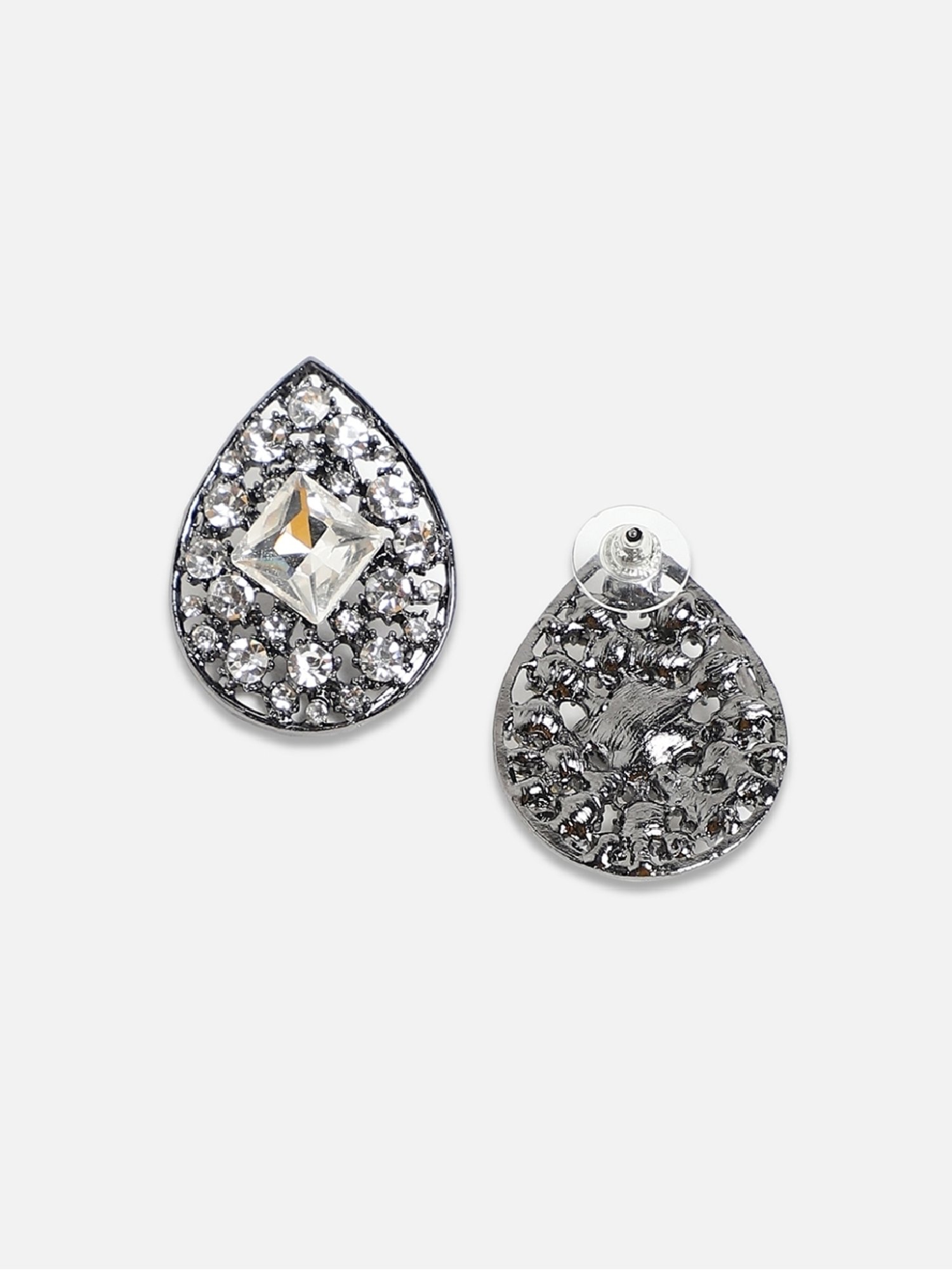 Sohi Women's Aurelia Adorn Drop Earrings  Chalice Silver